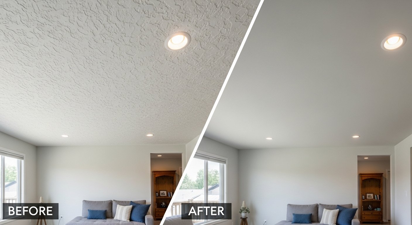 Before and after ceiling update
